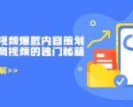 带货短视频爆款内容策划,关于电商视频的独门秘籍(价值499元)-资源宝库吧