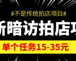 最新暗访拍店信息差项目,单个任务15-35元(不是传统拍店项目)-资源宝库吧