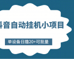 抖音自动挂机小项目,单设备日撸20+,可批量,号越多收益越大-资源宝库吧