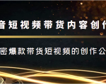 抖音短视频带货内容创作班,解密爆款带货短视频的创作公式-资源宝库吧