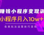 抖音赚钱小程序变现训练营:小程序月入10w+各类玩法运营技巧变现-资源宝库吧