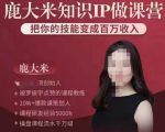 鹿大米知识IP做课营,把你的技能变成百万收入,陪你打出磨人生第费付门一课!-资源宝库吧