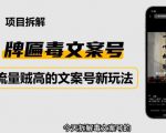 2023抖音快手毒文案新玩法,牌匾文案号,起号快易变现-资源宝库吧