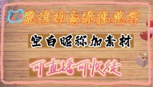 微信动态昵称设置方法，可抖音直播引流，日赚上百【详细视频教程+素材】-资源宝库吧