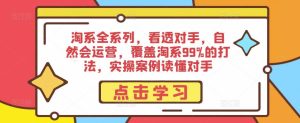 淘系全系列，看透对手，自然会运营，覆盖淘系99%的打法，实操案例读懂对手-资源宝库吧