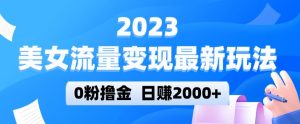 2023美女流量变现最新玩法,0粉撸金,日赚2000+,实测日引流300+-资源宝库吧