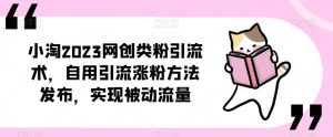 小淘2023网创类粉引流术,自用引流涨粉方法发布,实现被动流量-资源宝库吧