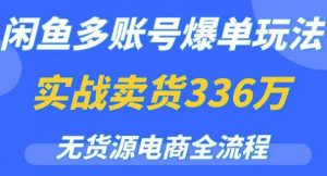 闲鱼多账号爆单玩法,无货源电商全流程,超简单的0门槛变现项目【揭秘】-资源宝库吧