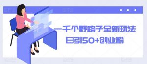 一千个野路子全新玩法,日引50+创业粉【揭秘】-资源宝库吧