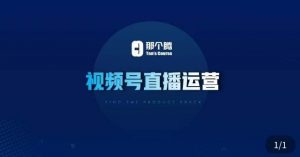那个腾·视频号直播运营,视频号直播推流逻辑/流量渠道解析/直播起号攻略/直播实操技巧-资源宝库吧