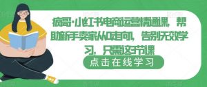 疯哥·小红书电商运营精通课,帮助新手卖家从0走向1,告别无效学习,只需这3节课-资源宝库吧