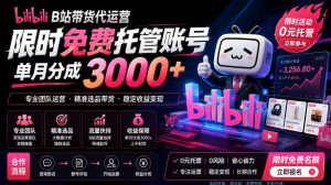 B站带货代运营项目,你只需提供账号,全程托管,轻松月入1w+【揭秘】-资源宝库吧