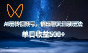 AI玩转视频号,情感聊天记录玩法,单日收益500+【揭秘】-资源宝库吧