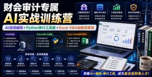 财会审计专属AI实战训练营｜AI协同编程+Python审计工具箱+Excel VBA加载项落地-资源宝库吧