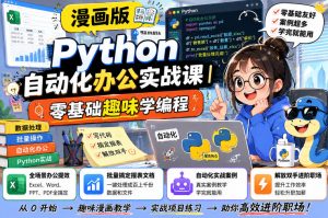漫画版Python自动化办公实战课|零基础趣味学编程,全场景办公提效、批量搞定报表文档、解放双手进阶职场-资源宝库吧